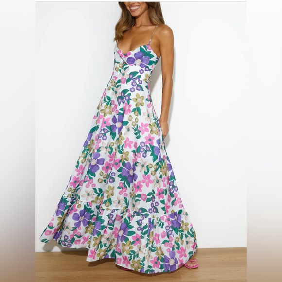 Hello Molly SUNSET WALK MAXI DRESS MULTI ,Size S - Picture 2 of 8